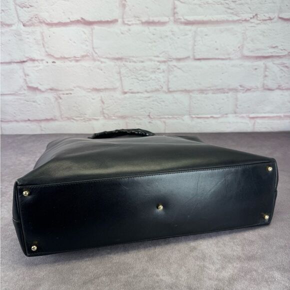 Gucci Bamboo Black Leather Top Handle Vintage Handbag - Picture 4 of 13